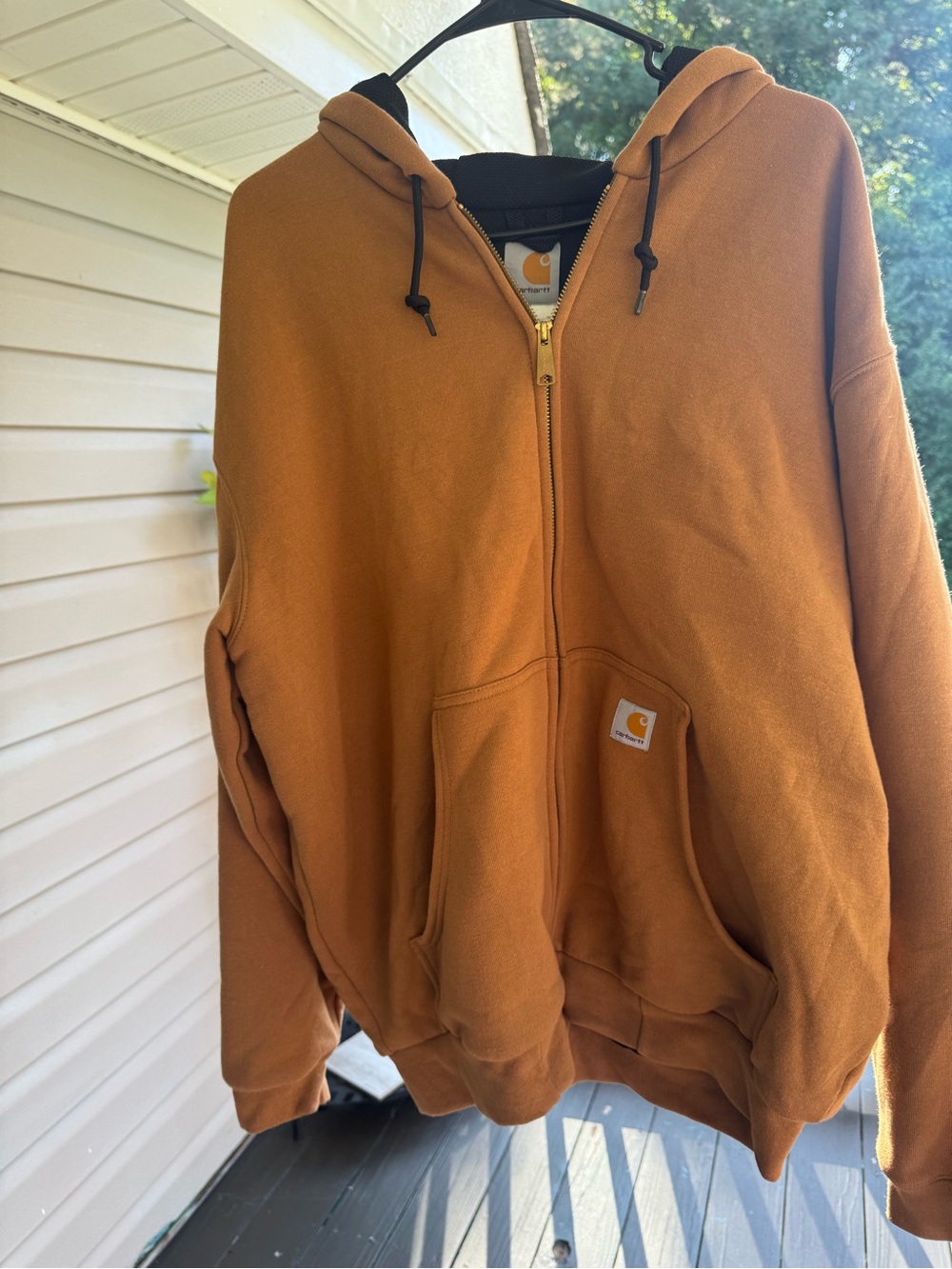 Carhartt Men’s Brown/Tan Hooded Zip Sweatshirt